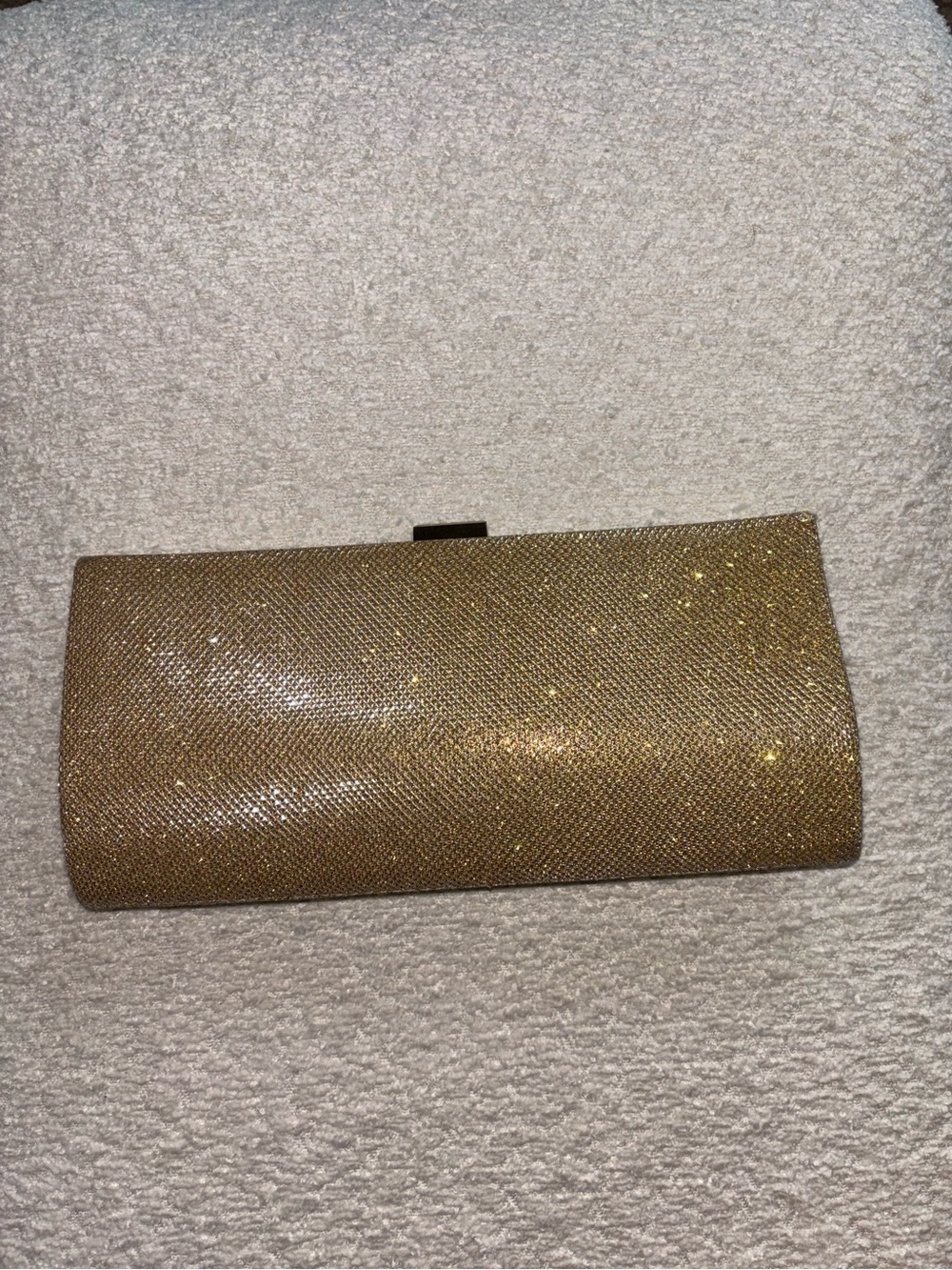 Lulu Townsend Gold Sparkle Evening Clutch
